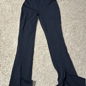 ALO Yoga Split Hem Black Flare Leggings